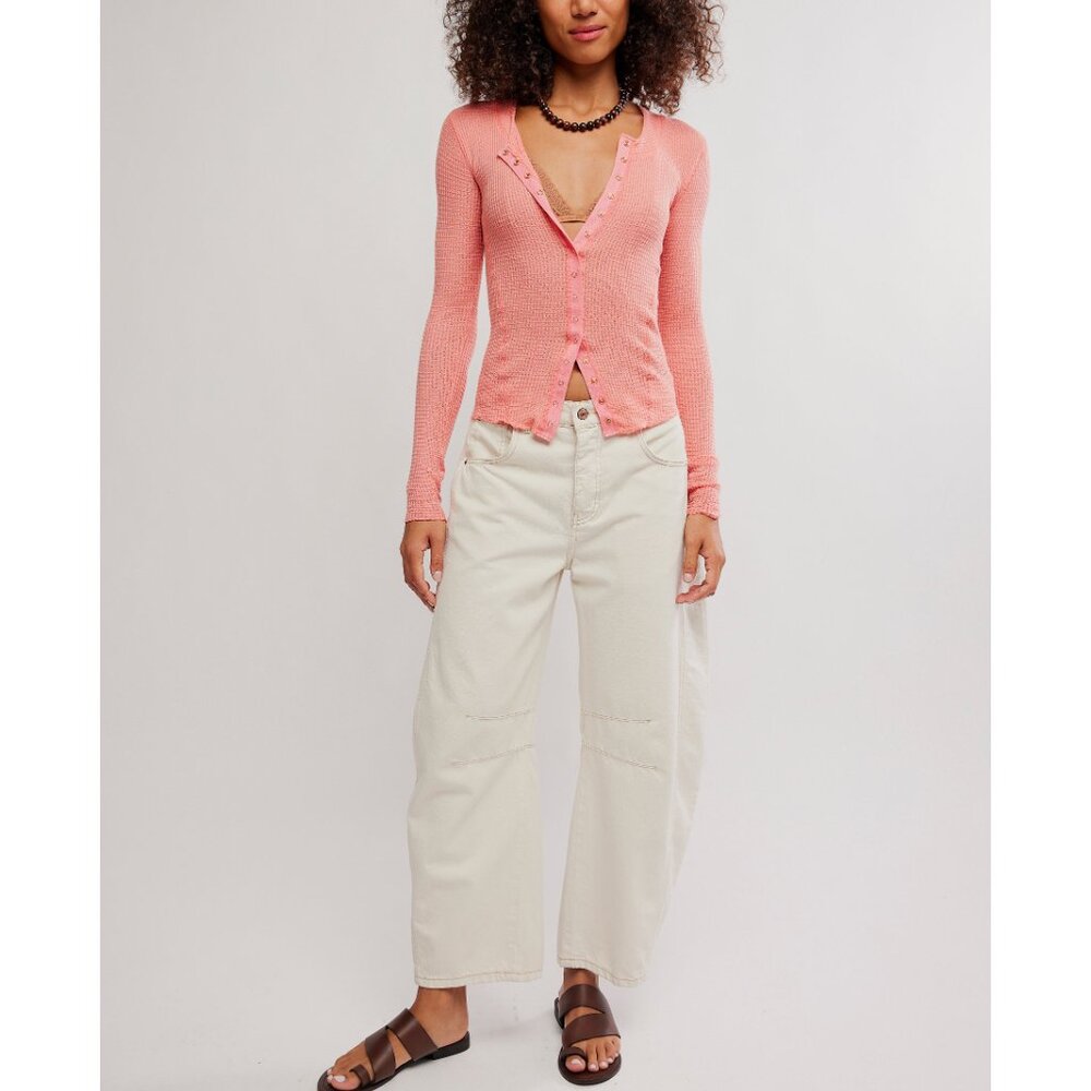 FREE PEOPLE Going Places Cardi / Coral Crimson - Picture 5 of 6